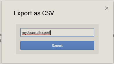 Export as CSV Modal